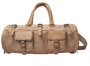 Leather Duffle Bag Brown By ZNT BAGS