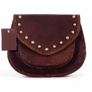 Vintage Handmade Brown Leather Sling Bag