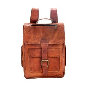 Znt Bags, Handmade Real Brown Leather Backpack Shoulder Bag Rucksack