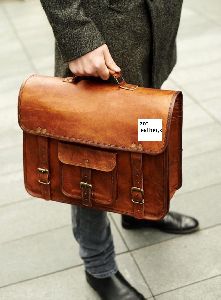 Vintage Brown Handmade Leather Laptop Cum Office Messenger Bag