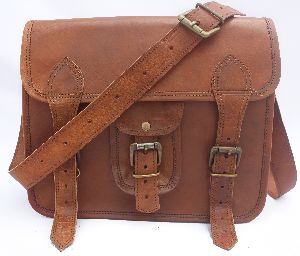ZNT BAGS offers a vintage genuine handmade leather brown colored messenger b