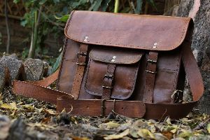 Znt Bags Unisex Leather Brown Messenger Bag