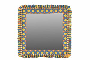 Square Embroidered Mirror Frame