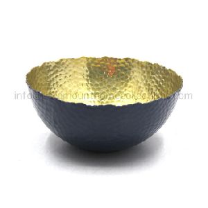 Brown Color Brass Plated Aluminium Round Bowls