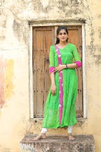 Casual Wear Lahariya Georget Anarkali Kurtis