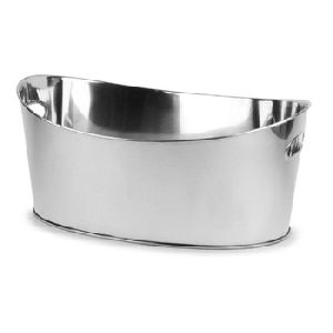 Stainless Steel Boat Shape Ice Tub Beverage Party Tub 6 Bottle Holder