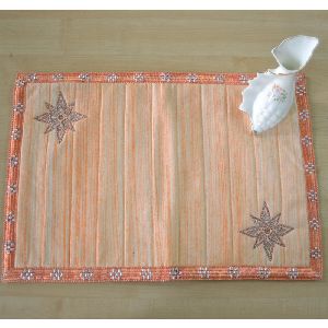 Embroidered Burlap Cotton Rectangular Centerpiece