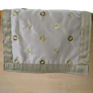 Embroidered Green Cotton Runner