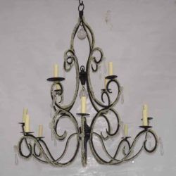 Glass crystal iron chandelier