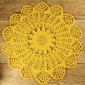 Cotton Yarn Round Hand Crochet Table Mat