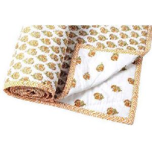 Hand Block Printed Cotton Jaipuri Quilt