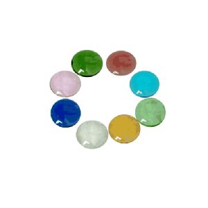 Round Flat Glass Beads