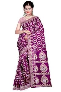 Purple Pochampally Silk Saree