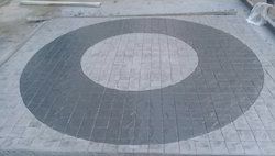 Circle Stamped Concrete Flooring