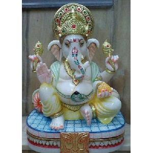 Polished Marble Ganesha Statue