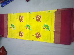 Yellow Pochampally Ikkat Pattu Sarees