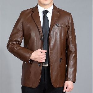 Men Leather Formal Coat