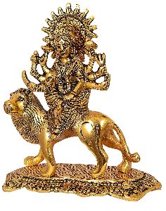 Brass Sherawali Mata Statue