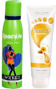 Oriflame Sweden Feet Up Comfort Foot Cream with Sparkle Perfume Combo