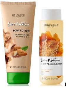Oriflame Sweden Love Nature Body Lotion & Milky Foam Cleanser Combo