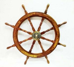 Antique Wooden Ship Wheel~36" Large Steering Captain Wheel~Nautical Wall Decor