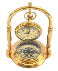 Nautical Maritime Brass Table/Desk Clock With Brass Compass Pocket Watch gIFT