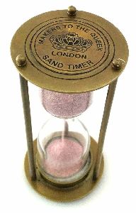 Pink Sand Timer Hour Glass Sand glass Sand Clock 3 Minutes Brass Hourglass
