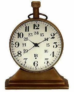 Table Top Clock Antique Marine Vintage Desk Clock with Stand Brass Antique