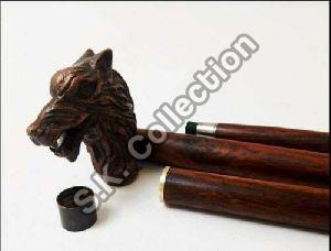 Brass Handle Wooden Walking Stick, Color : Black at Rs 350 / Piece