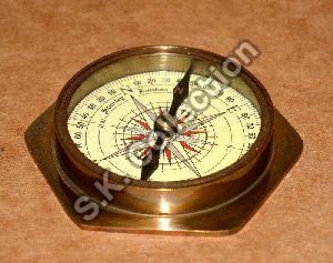Antique vintage Brass compass 3.5" maritime marine compass hexagon shape gift