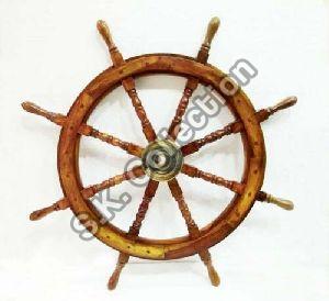 Antique Wooden Ship Wheel~36" Large Steering Captain Wheel~Nautical Wall Decor