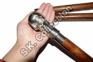 Best Quality Skull Designer Head Handle With Wooden Walking Stick Cane Style