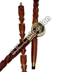 Brass handle world map head solid rosewood desinger walking stick cane