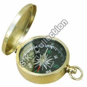 Hinged Lid Compass, Small Maritime Magnetic Compass From Polished Brass