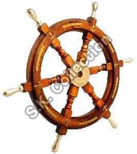 BEST QUALITY WOODEN SHIP WHEEL  24'' WITH BRASS