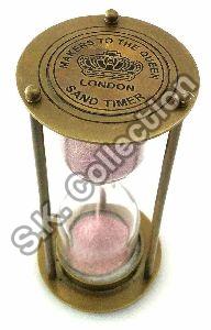 Pink Sand Timer Hour Glass Sand glass Sand Clock 3 Minutes Brass Hourglass