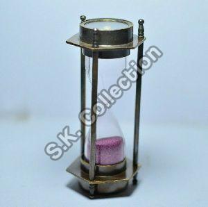 Solid Vintage Brass Sand Timer Hour Glass with Compass