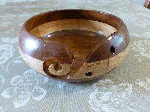 Wool- Yarn Wooden 7" Bowl