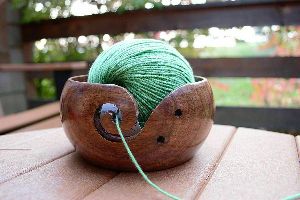 Yarn Bowl 6"x3" Rosewood Wooden Handmade Sheesham wood Sturdy to Prevent Sliping