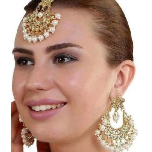 Ethnic Earrings Maang Tikka Set