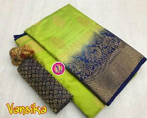 Nylon silk dyeing material Rich pallu silk saree