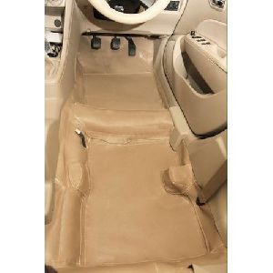 Beige Leather Car Floor Mat