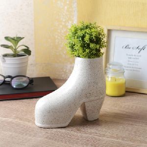 Dotted White Shoe Heel Planter Pot