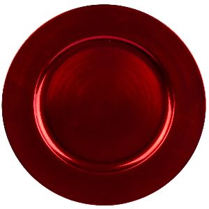 Red Plain Charger Plate