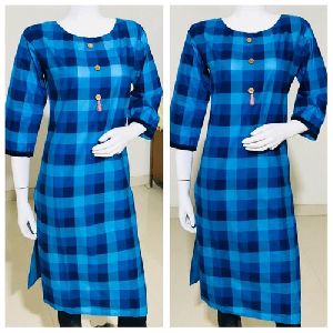 Checkered Cotton Kurtis