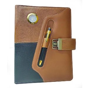 2 fold diary cover with pen and watch