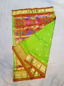 Green Silk Paithani Sarees