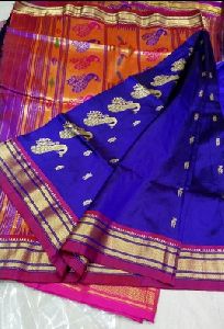 Light Blue Silk Paithani Sarees