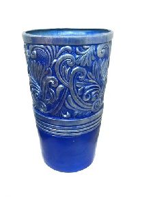 FRP Blue Embroidered Planter
