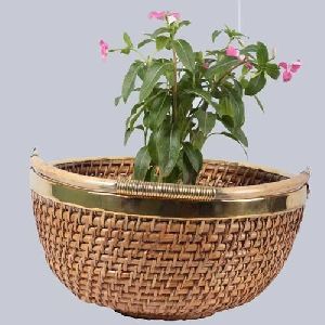 Round Wicker Planter Basket